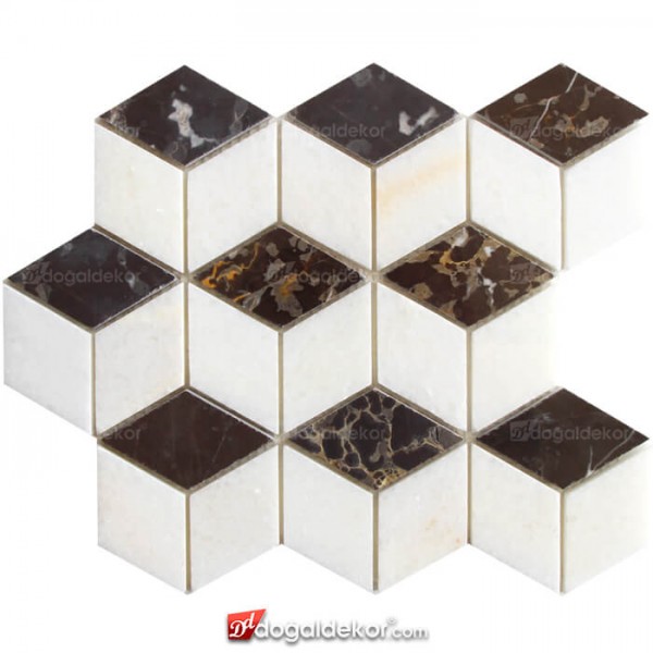 3D Mermer Doğal Taş Duvar Mozaik-DT1438